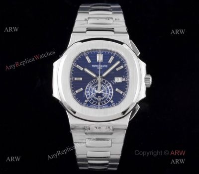 3K Factory V2 Patek Philippe Nautilus Blue Dial Stainless Steel Case Swiss Luxury Replica Watch